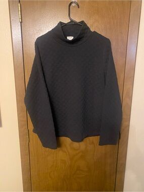 J. Crew Quilted Black Turtleneck Sweatshirt